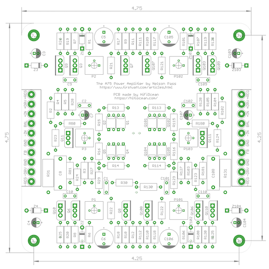 A75 Class A MOSFET Power Amplifier Front End Board